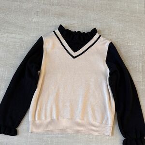 Women’s Layered Sweater Vest & Blouse Look- small, like new